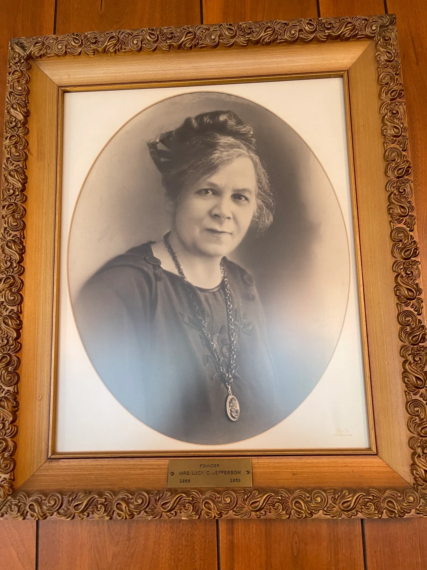 Framed portrait of Lucy C. Jefferson